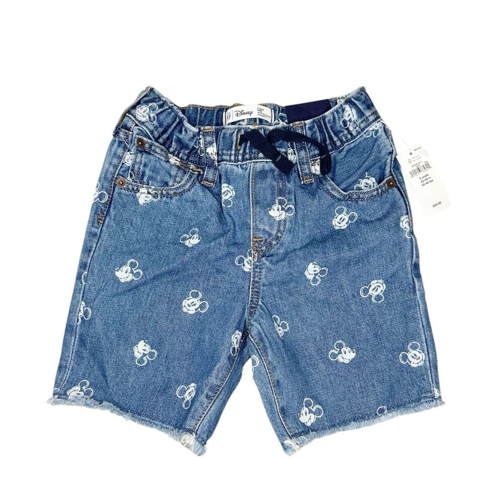 NWT Gap x Disney Mickey Mouse Pull On Denim Shorts Size 5T